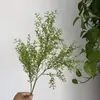Plantas Verdes Artificiais de Plástico, Folhas de Pinheiro, Bambu, Flores Nebulosas, Arranjos Florais de Casamento, Grama Decorativa Eterna, Folhas de Plantas Verdes Artificiais, Grama Verde