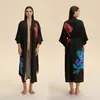 Pijamas de Comercio Exterior para Mujer Verano Estilo Europeo Americano Yaoting Delgado Satín Talla Grande Bata Larga de Manga Larga de Alta Calidad Ropa de Casa para Mujer