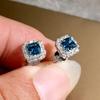 Cao Shi ebay novos brincos brilhante vovó Verde Quadrado zircão brincos retro simples básico brincos