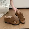 Sandalias Estilo Bohemio Vintage para Mujer 2026 Sandalias de Verano con Borlas y una Sola Tira Sandalias con Cuña y Suela Gruesa para Mujer