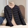 Nueva Chaqueta Ligera de Plumón y Algodón para Mujer 2026, Estilo Corto, Abrigo Interior de Algodón para Otoño e Invierno, Cuello Redondo y en V de Doble Uso, Chaqueta Acolchada de Algodón