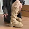 Nuevas Botas Largas de Plataforma para Mujer Otoño 2026 con Hebilla de Cinturón, Estilo Caballero Adelgazante y que Aumenta la Altura
