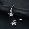 Pendientes de Estrella de Cinco Puntas para Hombre, Modernos y Versátiles, Aretes Ligeros de Lujo y de Alta Gama para Mujer, Personalidad Hip-Hop, Accesorios de Moda y Simples