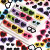 Acrílico amor gafas accesorios cuentas planas diy hecho a mano tejido muñeca joyería accesorios decorativos materiales