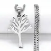 Hengshi Transfronterizo Más Vendido Árbol de la Vida de la Paz Mundial Collar Colgante de Acero Inoxidable Personalizable Versátil Colgante para Bolso Al por Mayor