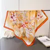 Pañuelo Cuadrado Estampado de Seda Sintética Elegante Estilo Francés, Chal, Bufanda de Cuello, Corbata de Cuello de Gama Alta, Pañuelo Cuadrado Pequeño, Pañuelo de Cabeza, Pañuelo de Seda, Bufanda para Mujer