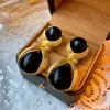 Pendientes Vintage de Plata con Forma de Rombo y Gota de Aceite Estilo Palacio Retro Exquisitos Pendientes de Botón Lujo Ligero Pendientes de Gama Alta