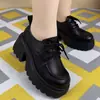 Venda Quente Leve Solado Macio Antiderrapante Solado Grosso Aumento de Altura Sapatos de Couro Feminino 2026 Outono Novo Casual Confortável Cadarço Sapatos de Uma Sola Feminino