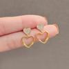 Pendientes de corazón de estilo coreano para mujer, elegantes, sencillos y combinables, pequeños y sencillos, joyería