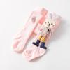 Meia-calça Infantil Primavera & Outono Nova Coelho Fofo Boneca Grande Algodão Listras Verticais Abertas Meias de Bebê Meias de Menina