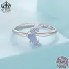 Anillo Abierto Original Aifuluo Cielo Estrellado Luminoso Luna Plata de Ley S925 Anillo Personalizado Venta al por Mayor Anillo Ajustable para Mujeres