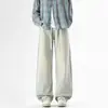 Pantalones de Hombre Shanggu Otoño Tendencia Estilo Americano para Hombre, Estilo Hong Kong Juventud Rectos de Pierna Ancha Sueltos Largos