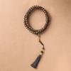 Pulsera de cuentas de Buda tejidas a mano con aloe de Brunei, material antiguo, estilo Zen antiguo, con múltiples círculos, 108 cuentas