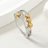 Anillo de titanio y acero europeo y americano transfronterizo personalidad de nicho anillo de bola de acero entrelazado anillo de descompresión móvil fábrica de joyería de acero inoxidable
