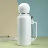 Taza de Coche Portátil y Sencilla con Cuchara de Gran Capacidad Taza con Asa de Color Sólido Taza Aislada de Doble Capa de Acero Inoxidable para Exteriores