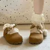 Botas de invierno tipo Birkenstock todo incluido, nueva colección 2026, versátiles de suela plana, forradas de felpa, cálidas botas de algodón para mujer, botas de nieve retro