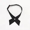 Estudiante Mujer Corbata Tailandesa Traje de Licenciatura Corbata de Lazo Cruzada Graduación Negro Uniforme Escolar Rojo Accesorios JK Corbata