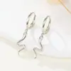 Brinco de Argola Pequeno Animal Cobra Prata de Lei S925 Fivela de Orelha Vento Frio Único Pequeno Diamante Cobra Espírito Brincos de Tarraxa de Cobra