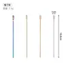 Palillos de cóctel coloridos, acero inoxidable 304, palillos de fruta de cabeza redonda, 11 cm, herramientas para decorar cócteles, palillos de fruta de metal