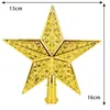 Nuevo Adorno de Estrella de Cinco Puntas Tridimensional Transfronterizo para la Punta del Árbol de Navidad, Accesorios de Decoración para Decoración Navideña y Arreglo de Escenas Festivas