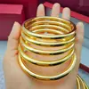 Pulseira Imitação de Ouro com Textura Dourada Areia para Mulheres, Anel Liso Sólido Tradicional, Ouro Areia Vietnamita Que Não Desbota Facilmente, Venda ao Vivo no Atacado