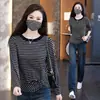 Blusa torcida de outono, estilo novo, cor vinho, feita sob medida para mulheres, base de manga comprida que afina a silhueta, versão coreana, elegante e moderna