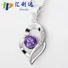 Rápido mano TikTok en línea Rojo Vivo suministro collar de plata ocho corazones y ocho flechas alta imitación color D moissanita Trébol colgante femenino