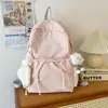 Mochila para estudiante de secundaria para mujer estilo coreano versátil color sólido estudiante universitario bolsa de doble hombro ligera gran capacidad mochila de viaje para estudiante de preparatoria