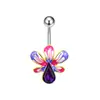 Acero Inoxidable 316L Calavera de Diamante Luna Hoja Garra de Gato Clavo de Ombligo Anillo de Ombligo Joyería para Piercing