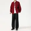 Conjunto de Duas Peças Masculino Estilo Chinês Retro de Lã com Botões, Jaqueta e Calça, Novidade Outono/Inverno 2025
