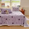 Lençol de cama de veludo de leite, com forro de fleece e espessado, de alto peso, estilo cartoon, com estética feminina, adequado para uso no inverno, lavável à máquina, manta de pelúcia