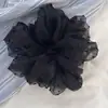 Goma para el pelo de malla con lunares estilo bosque para verano, Cinta para el pelo fresca y sencilla para niñas, Banda elástica versátil para coleta t