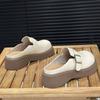 Medias Pantuflas Cerradas de Suela Gruesa Estilo Coreano para Mujer, Adecuadas para Usar al Aire Libre, Nuevo Modelo de Primavera Verano 2026, Zapatos Perezosos de Ponerse Fácil con Hebilla de Cinturón