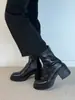 Botines elegantes 2026 nuevos botines ajustados tacón grueso tacón alto para bajitas Chelsea Martin botines cortos para mujer