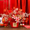 2026 Colección Nuevo Cubo de la Fortuna Adornos Florales de Nochevieja Fruta Roja de la Prosperidad Productos Terminados Decoraciones de Inauguración del Festival de Primavera
