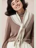 Estilo Academia Corazón Cálido Modelo 1 100 Cachemir Blanco Bufanda Triangular de Invierno para Mujer Doble Cara de Alto Nivel Suave y Cómoda de Moda