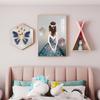 Pintura Decorativa Moderna Simple para Habitación Infantil Pintura Colgante de Cabecera para Dormitorio Murales de Fondo para Habitación de Niños y Niñas con Animales de Dibujos Animados