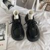 Sapatos Mary Jane Estilo Britânico 2025 Primavera e Outono Novos Sapatos Pequenos de Couro com Cadarço Preto para Mulheres Mocassins de Couro PU Estilo Japonês para Mulheres