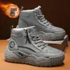 Zapatos de Algodón para Hombre para Exteriores Nieve Noreste 2025 Nuevos Botas de Nieve Cálidas Forradas de Felpa Zapatos de Algodón de Suela Gruesa para Hombre