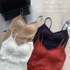 Venda Direta do Fabricante, Camisola de Renda Pura para Beleza das Costas, Venda Quente Transfronteiriça, com Bojos Seamless no Peito, Ajuste Slim e Valoriza o Corpo, Camada Base para Mulheres