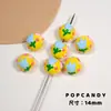 Flor de Tulipan Joyería de Cuentas Pintada a Mano DIY Hecho a Mano Colorido Agujero Recto Aretes de Cuentas Pulsera Collar Cadena para Teléfono Móvil Cuerda