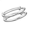 Pulsera de plata de 999 pies para niños y bebés plata de ley estilo antiguo seguro letra de alegría pull-push pulsera para bebé para mujeres regalo de luna llena