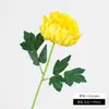 Crisântemo dourado artificial de haste única, crisântemo abacaxi e crisântemo da sorte para decoração de casa em estilo pastoral, flores artificiais para altares budistas e arranjos florais
