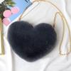 Venta al por mayor de fábrica Nuevo Día de San Valentín cadena bolsa de felpa en forma de corazón bolso diagonal para mujer bolso pequeño de amor en forma de corazón de durazno para mujer