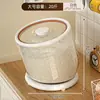 Recipiente de Arroz com Boca Inclinada, Grau Alimentício, Doméstico, Selado, à Prova de Umidade, com Tampa, Recipiente de Armazenamento para Arroz e Farinha, Novo Recipiente Transparente para Armazenamento de Grãos