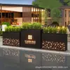 Departamento de ventas inmobiliarias estanque de flores de hierro forjado parterre decoración exterior combinación de canaleta para flores hotel restaurante maceta exterior caja para plantar árboles