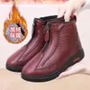 Zapatos de invierno de algodón y lana de oveja con forro polar grueso para mujer, botas de nieve cálidas y cómodas, suela blanda, zapatos para madres de mediana edad y mayores