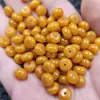 Contas Espaçadoras de Jade Amarelo Âmbar, Contas Soltas de Jade, Contas de Rocha de Quartzo Amarelo Dourado, Contas de Ábaco, Contas para Acessórios de Joias DIY