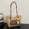 Bolsa de Ombro Tote Grande Capacidade Color Block Transfronteiriça Moda Nova Verão 2026 Versátil Elegante Simples Alto Valor