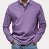 2025 Nova Estação Independente Europeia e Americana da Amazon Transfronteiriça Camisa Masculina Casual Versátil de Manga Longa com Botões e Gola